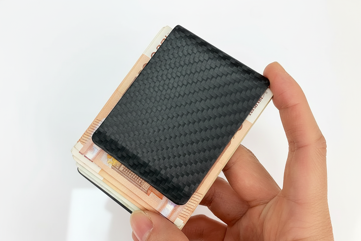 Pinces à billet / Porte carte "CARBON CARD" en véritable fibre de carbone