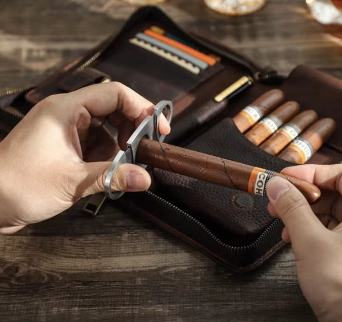 Etui de rangement de cigares en cuir "BAROUDEUR"